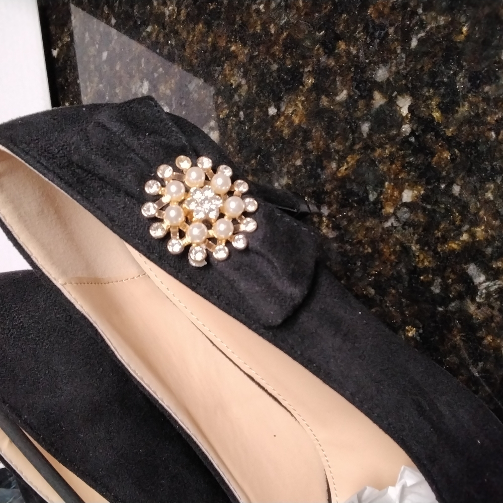 WS24- Buy 2prs🥿/$15.00 - Women Angel Steps Blk Spike Heels - sz 9.5 - Picture 6 of 12